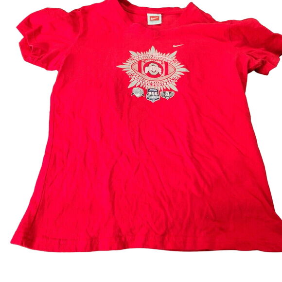 Team Nike Ohio State Buckeyes 2008 National Championship T-Shirt Size M Red - Picture 1 of 11
